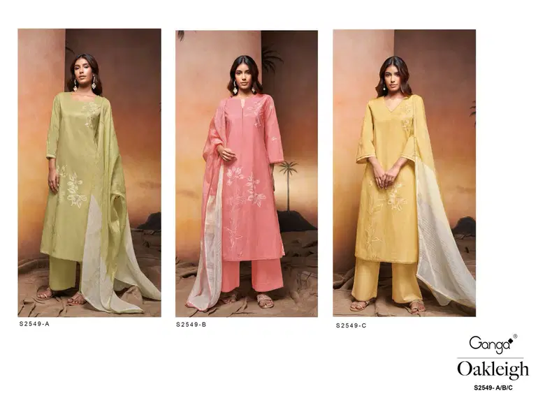 Oakleigh 2549 By Ganga Premium Cotton Printed Wedding Dress Material Wholesale Shop In Surat